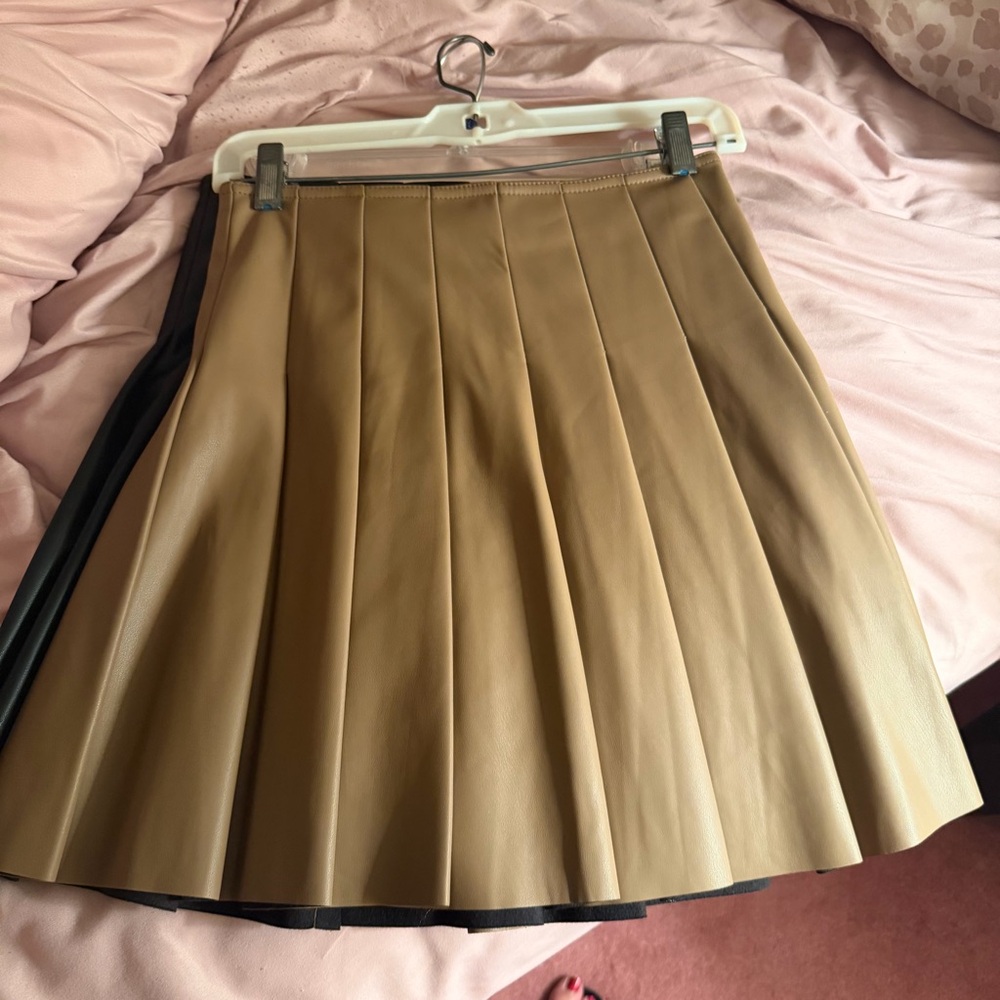 ASOS Tan Pleated Mini Skirt